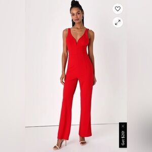 Lulus full length romper, wide leg